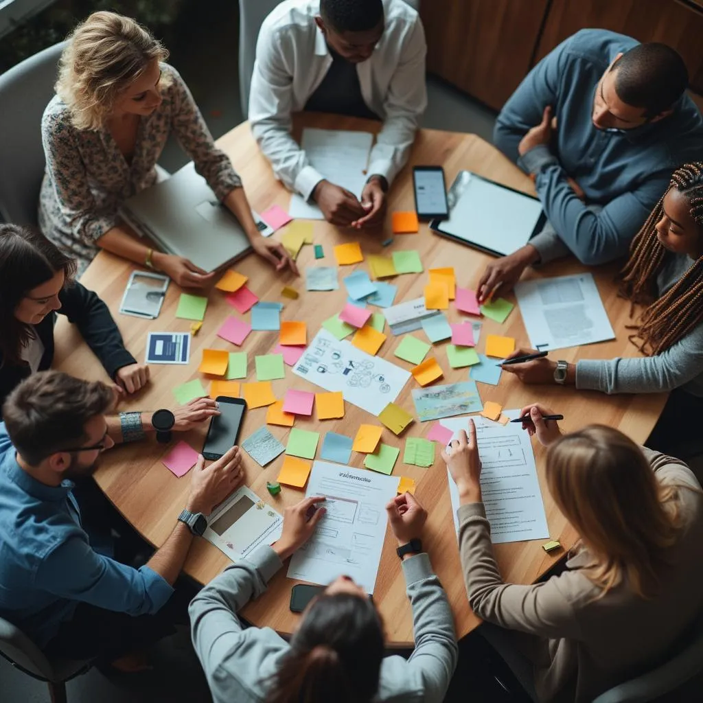 Equipo de ContentMasters en sesión de planificación